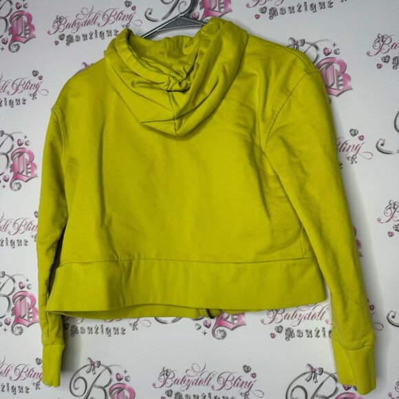 Kangol sweater zip up lime green yellow hoodie zipper cute luxe comfy lounge - Picture 6 of 8